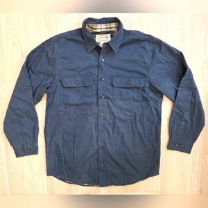 L.L Bean men's blue heavyweight cotton long-sleeved button-down shirt - medium